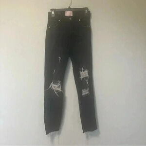 REVICE distressed destroyed black  skinny jeans